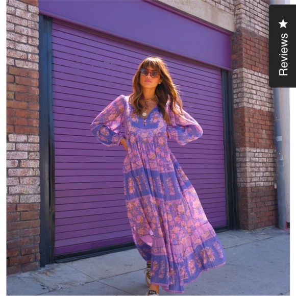 Spell & The Gypsy Collective Juniper Gown Sz M Long Maxi Dres Floral - Picture 1 of 11